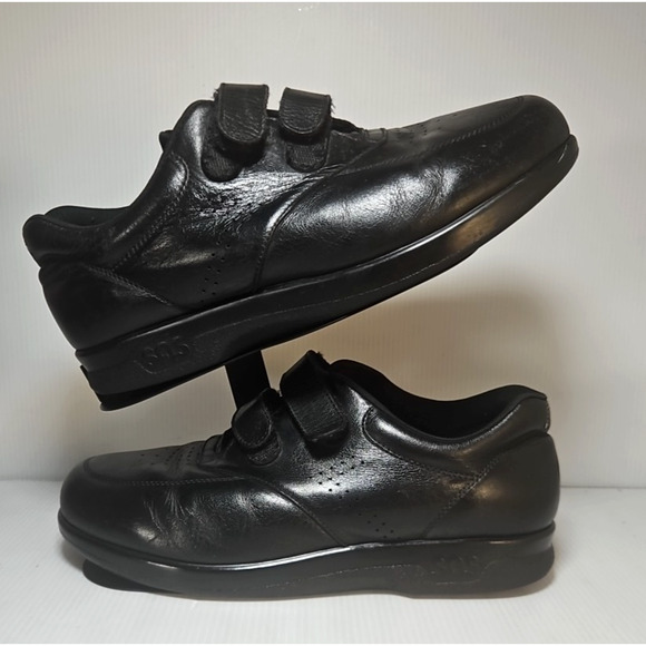 SAS BLACK LEATHER 2STRAP TRIPAD COMFORT LADIES 10 W SHOES - Picture 1 of 7